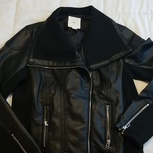 Black zipper motor jacket